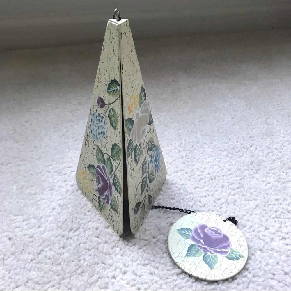 Like New! Hand-Painted Floral Metal Garden Wind Chime